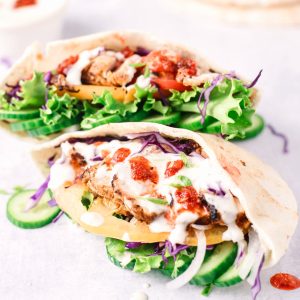 Chicken Kebab & Pitta Bread.