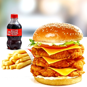 Triple Cheese Burger - Meal.